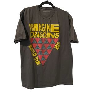 Imagine Dragons 2023 Dk. Gray World Tour Screen Print T-Shirt Size XL Eyeball